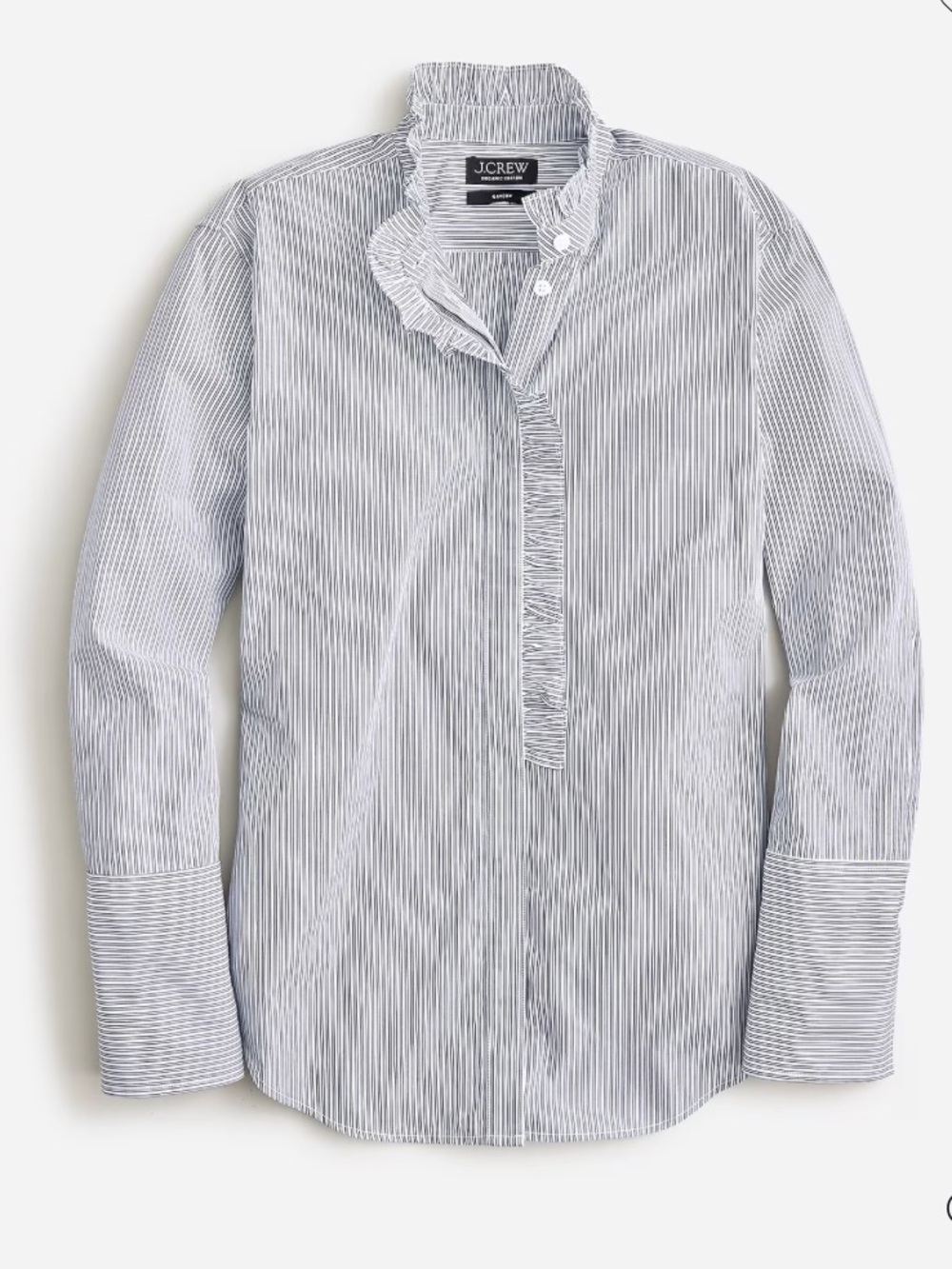 J. Crew RuffleTrim Garçon Shirt in Stripes